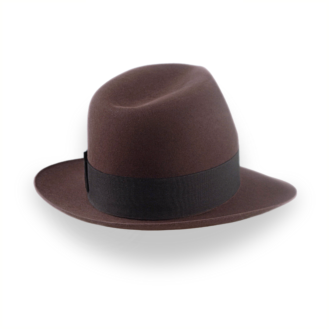 Indiana Jones Style Fedora In Sable Brown Beaver Fur Felt | The Pharaoh - Agnoulita 4 