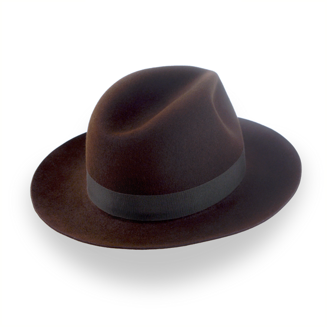 Italian Style Dark Brown Men's Fedora | The Ariston - Agnoulita Hats 4 