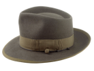 The PANDAMATOR DELUXE | Agnoulita Custom Handmade Hats Agnoulita Hats 2 | Beaver fur felt, Custom Beaver Fedora, Khaki Green, Teardrop