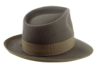 The PANDAMATOR DELUXE | Agnoulita Custom Handmade Hats Agnoulita Hats 4 | Beaver fur felt, Custom Beaver Fedora, Khaki Green, Teardrop