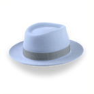 Light Blue Fur Felt Fedora Hat With A Medium Crown | The Clubber - Agnoulita 4 