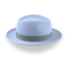 Light Blue Fur Felt Fedora Hat With A Medium Crown | The Clubber - Agnoulita 5 