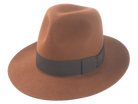 The RAIDER | Agnoulita Custom Handmade Hats Agnoulita Hats 1 | Brown, Cocoa Brown, Explorer, Men's Fedora, Rabbit fur felt