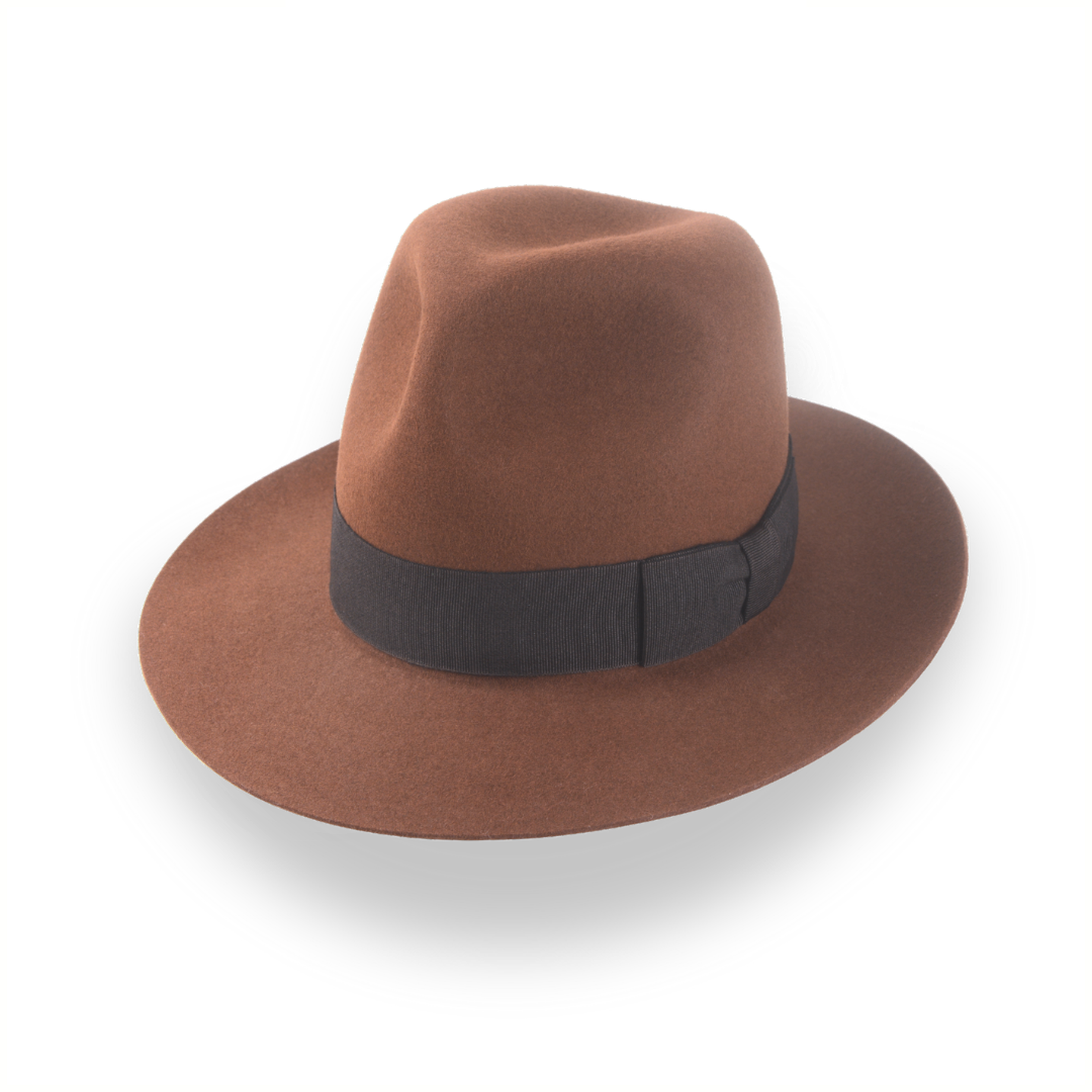 Light Brown Custom Indiana Jones Hat in Premium Fur Felt | The Raider - Agnoulita Hats 1 