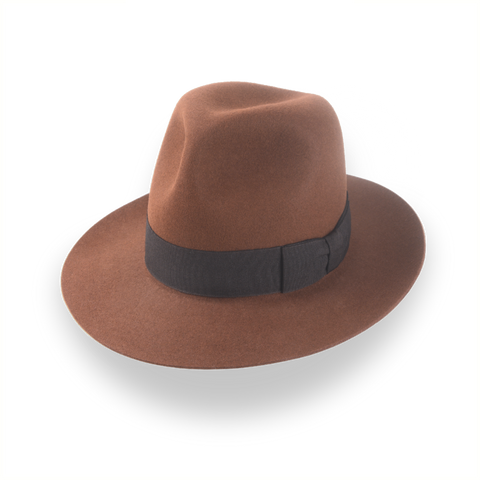 Light Brown Custom Indiana Jones Hat in Premium Fur Felt | The Raider