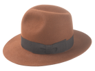 The RAIDER | Agnoulita Custom Handmade Hats Agnoulita Hats 2 | Brown, Cocoa Brown, Explorer, Men's Fedora, Rabbit fur felt