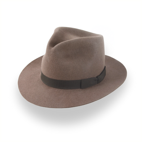 Chapeau Fedora Outback marron clair en feutre de fourrure durable | The Desperado