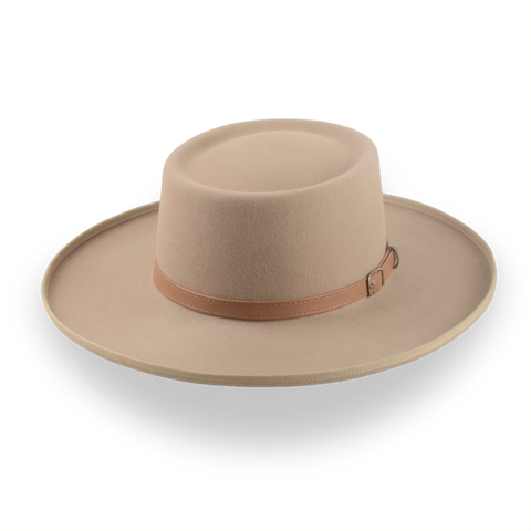 Light Camel Western Gambler Hat with Rolled Brim | The Vista