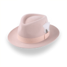 Light Pink Fedora with Medium Crown in Luxurious Fur Felt | The Clubber - Agnoulita 1 