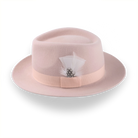 Light Pink Fedora with Medium Crown in Luxurious Fur Felt | The Clubber - Agnoulita Hats 2 