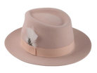 The Clubber: Low crown fedora in a delicate baby pink shade | Agnoulita Hats
