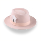 Light Pink Fedora with Medium Crown in Luxurious Fur Felt | The Clubber - Agnoulita Hats 3 