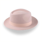 Light Pink Fedora with Medium Crown in Luxurious Fur Felt | The Clubber - Agnoulita 5 