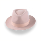 Light Pink Fedora with Medium Crown in Luxurious Fur Felt | The Clubber - Agnoulita Hats 6 