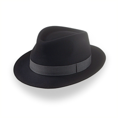 Low Crown Fedora Hat in Black Fur Felt | The Cooper