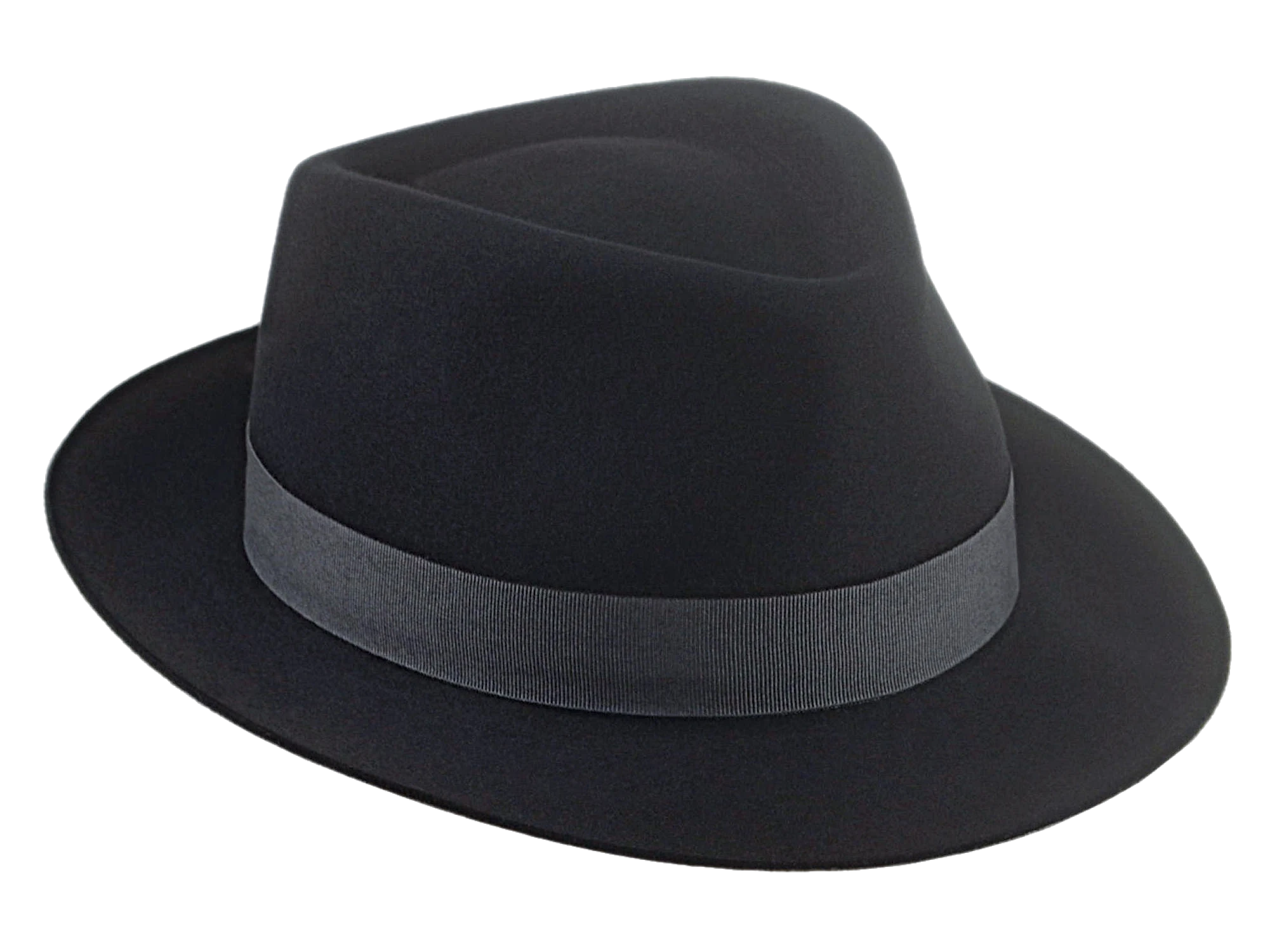 Trilby Fedora Hat for Men | The COOPER | Custom Handmade Hats Agnoulita Hats 6 | Black, Men's Fedora, Rabbit fur felt, Teardrop