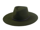 Wide Brim Outback Fedora | The BUSH | Custom Handmade Hats Agnoulita Hats 1 | Green, Outback, Rabbit fur felt, Teardrop