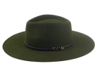 Wide Brim Outback Fedora | The BUSH | Custom Handmade Hats Agnoulita Hats 2 | Green, Outback, Rabbit fur felt, Teardrop