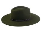 Wide Brim Outback Fedora | The BUSH | Custom Handmade Hats Agnoulita Hats 5 | Green, Outback, Rabbit fur felt, Teardrop