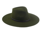 Wide Brim Outback Fedora | The BUSH | Custom Handmade Hats Agnoulita Hats 6 | Green, Outback, Rabbit fur felt, Teardrop