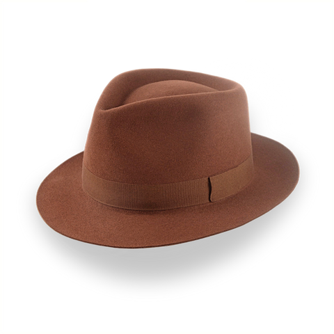 Fedora di lusso a medio braccio con corona a goccia | The Hermes