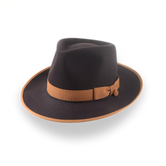 Luxury Teardrop Fedora in Chocolate Beaver Fur Felt | The Caesar