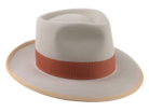 The PANDAMATOR | Agnoulita Custom Handmade Hats Agnoulita Hats 6 | Beige, Men's Fedora, Rabbit fur felt, Teardrop