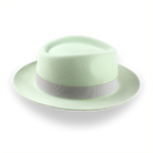 Mint Green Fedora Hat With Feather in Premium Fur Felt | The Clubber - Agnoulita 5 