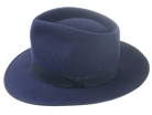 Tony - The Gentleman's Fedora | Agnoulita Hats Agnoulita Hats 2 | Men's Fedora, Navy, Navy Blue, Rabbit fur felt, Teardrop