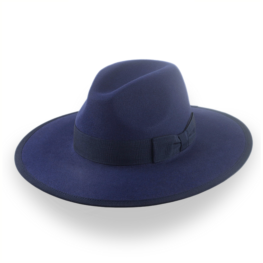 Wide brim hotsell blue Fedora