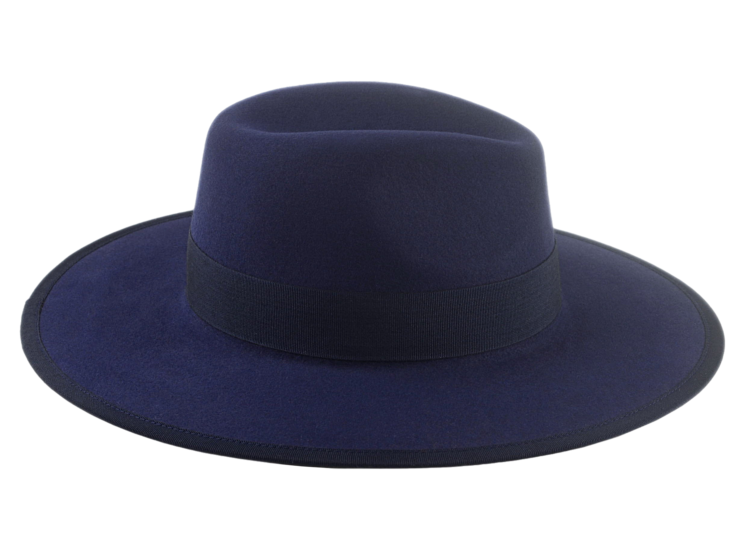 The TAYLOR | Agnoulita Custom Handmade Hats Agnoulita Hats 5 | Center-dent, Navy, Rabbit fur felt, Wide Brim Fedora
