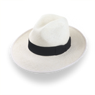 Off-White Mens Panama Fedora Hat in Toquilla Straw | The Equator - Agnoulita Hats 1 