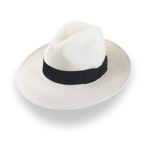 Off-White Mens Panama Fedora Hat in Toquilla Straw | The Equator