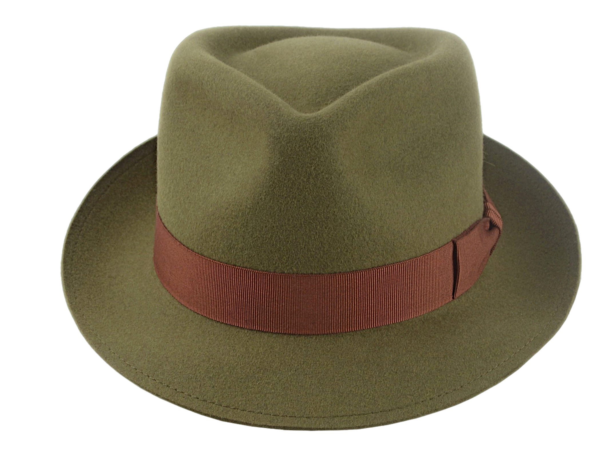 Fur Felt Trilby Fedora | The COLOMBO | Custom Handmade Hats Agnoulita Hats 6 | Green, Men's Fedora, Rabbit fur felt, Teardrop
