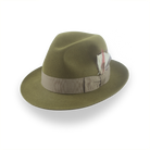 Olive Green Medium Brim Trilby Fedora in Fur Felt | The Phoenix - Agnoulita 1 