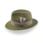 Olive Green Medium Brim Trilby Fedora in Fur Felt | The Phoenix - Agnoulita Hats 2 