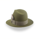 Olive Green Medium Brim Trilby Fedora in Fur Felt | The Phoenix - Agnoulita 3 