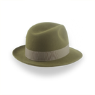 Olive Green Medium Brim Trilby Fedora in Fur Felt | The Phoenix - Agnoulita 4 