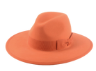 The TAYLOR | Agnoulita Custom Handmade Hats Agnoulita Hats 1 | Center-dent, Orange, Rabbit fur felt, Wide Brim Fedora