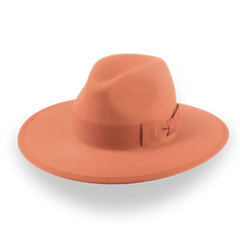 Orange Wide Brim Fedora en elegante fieltro de piel | The Taylor