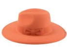 The TAYLOR | Agnoulita Custom Handmade Hats Agnoulita Hats 2 | Center-dent, Orange, Rabbit fur felt, Wide Brim Fedora