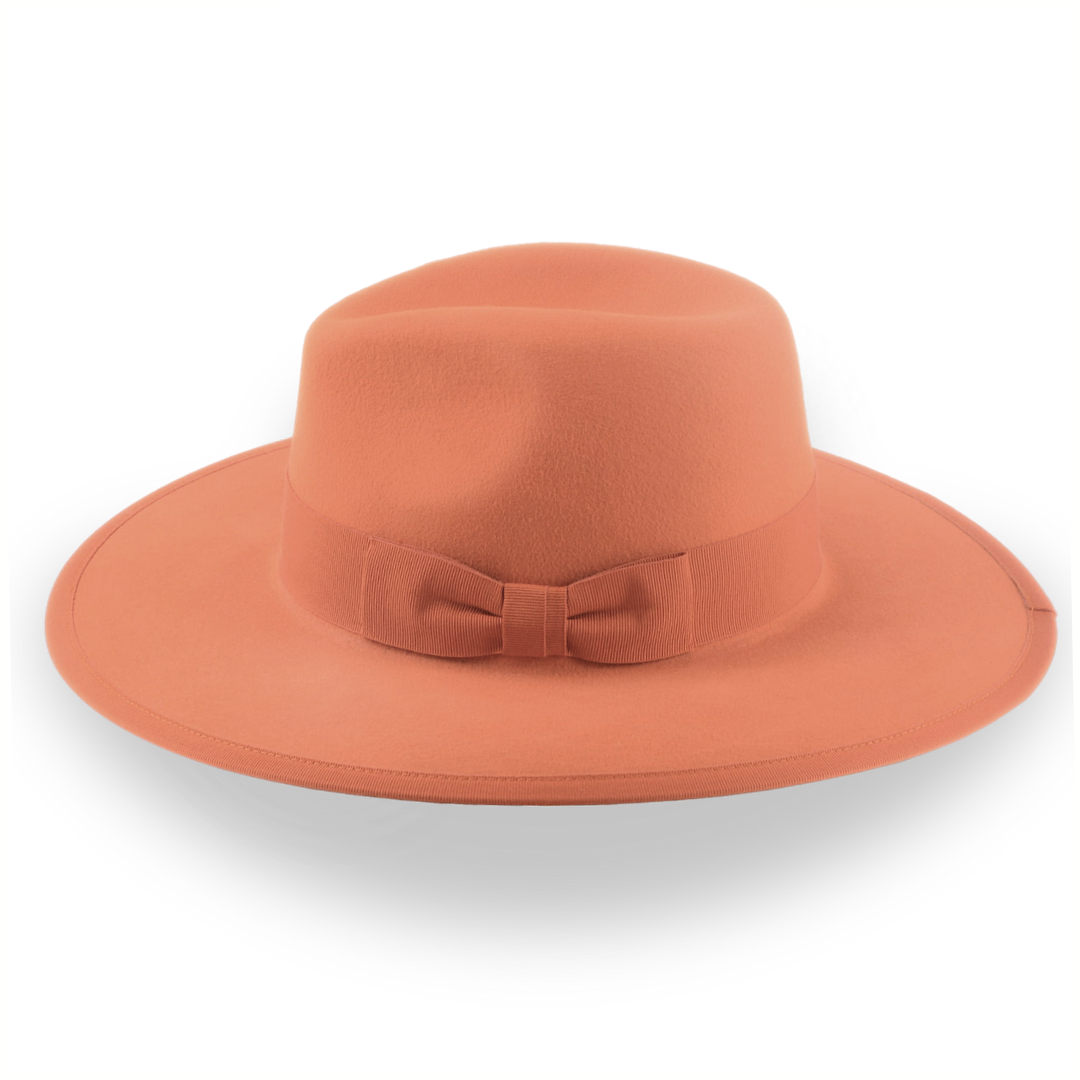 Orange Wide Brim Fedora in Stylish Fur Felt | The Taylor - Agnoulita Hats 2 