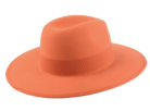 The TAYLOR | Agnoulita Custom Handmade Hats Agnoulita Hats 4 | Center-dent, Orange, Rabbit fur felt, Wide Brim Fedora