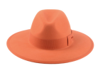 The TAYLOR | Agnoulita Custom Handmade Hats Agnoulita Hats 6 | Center-dent, Orange, Rabbit fur felt, Wide Brim Fedora