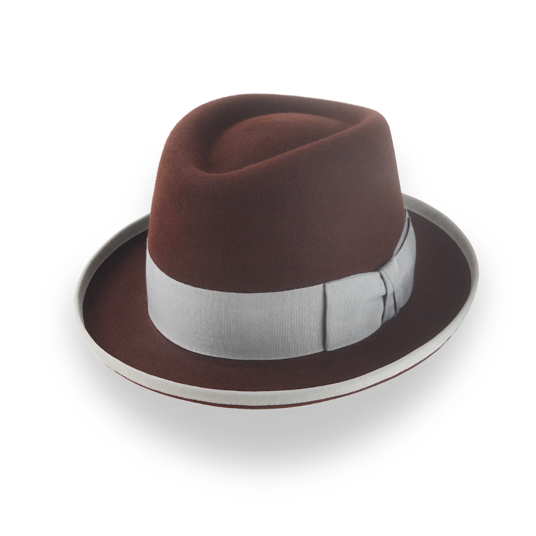 Oxblood Teardrop Crown Homburg Hat in Fur Felt | The Marathon - Agnoulita 1 