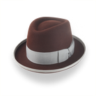 Oxblood Teardrop Crown Homburg Hat in Fur Felt | The Marathon - Agnoulita Hats 1 