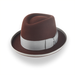 Oxblood Teardrop Crown Homburg Hat in Fur Felt | The Marathon