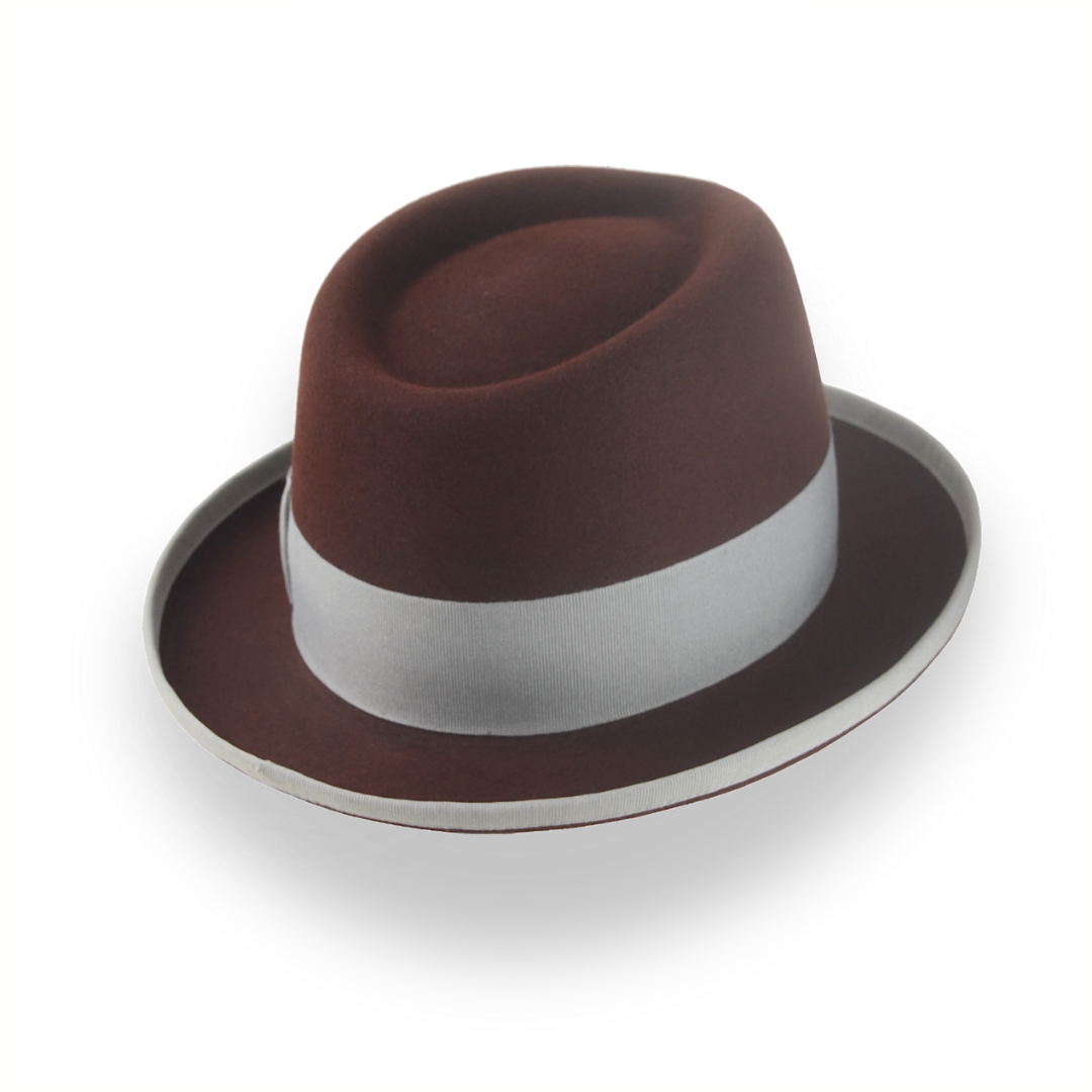 Oxblood Teardrop Crown Homburg Hat in Fur Felt | The Marathon - Agnoulita 4 