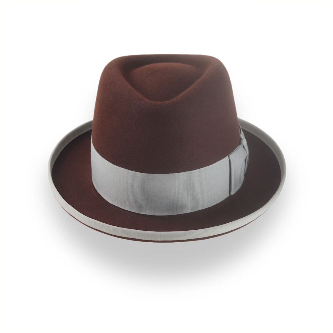 Oxblood Teardrop Crown Homburg Hat in Fur Felt | The Marathon - Agnoulita 6 