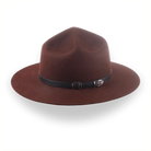 Oxblood Wide Brim Campaign Hat in Durable Fur Felt |The Lemon Squeezer - Agnoulita Hats 2 